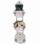 XJ09564 Dolmite Snowman Plate Set with Display Rack