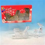 XJ09958 Acrylic Reindeer with Sled 2 asst