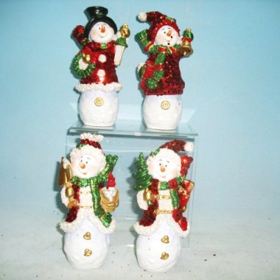 XJ44573 Glitter Snowman 4 asst