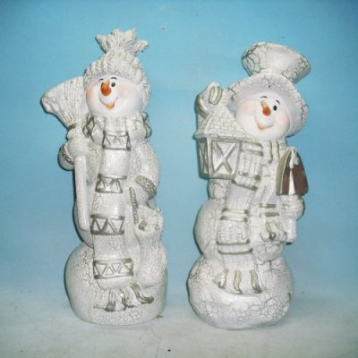 XJ44584 Silver Snowman 13" 2 asst