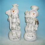 XJ44584 Silver Snowman 13" 2 asst