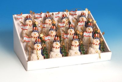 XT3791 Americana Snowman Ornament 