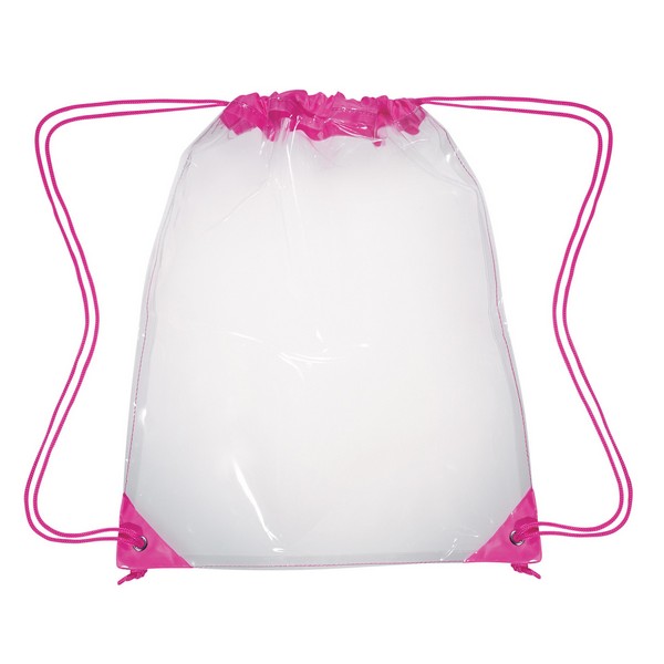 JH3602 Clear Drawstring Backpack With Custom Imprint