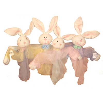EAK40729 Hanging Fabric Bunny 4 asst