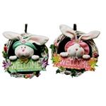 EAK40731 Fabric Bunny in Wreath 2 asst