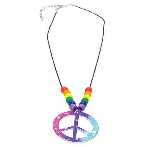 JR34112 Rainbow Peace SIGN Necklace