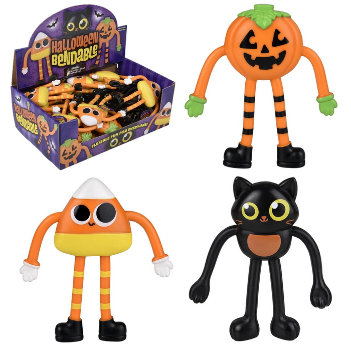 ''ZR61013 Assorted BENDABLE Halloween Characters 4.5''''''