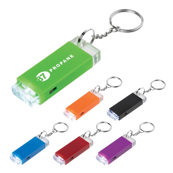 KH146 Crystal Block LED Light Key Chain With Custom Imprint