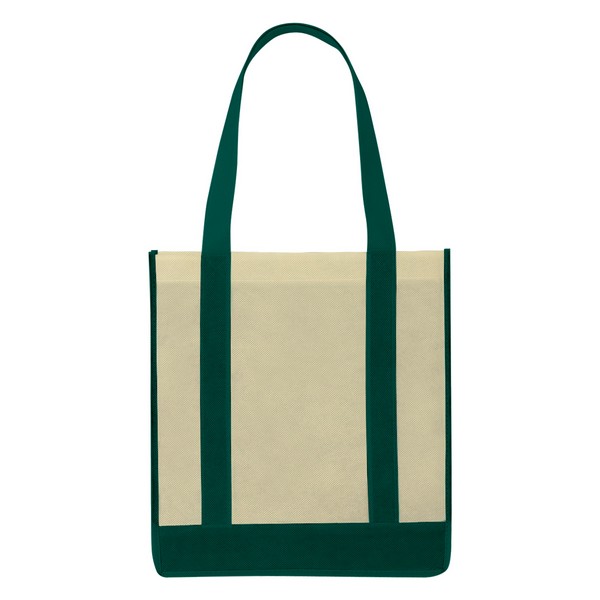 JH3331 Non-Woven Two-Tone Shopper Tote Bag with Custom Imprint