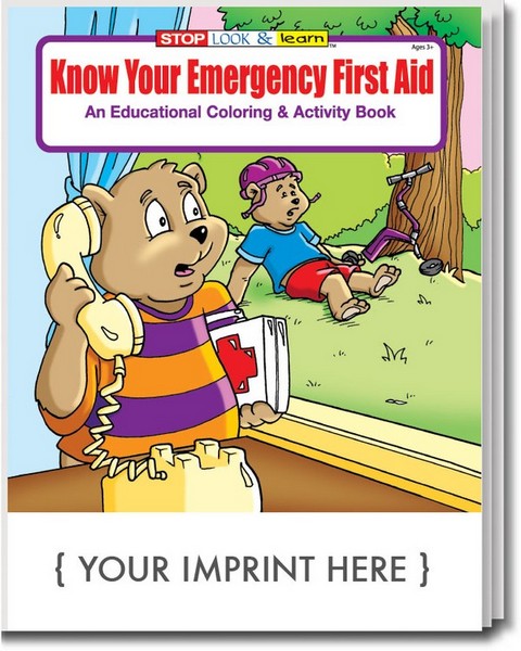 CS0350 Know Your Emergency First Aid Coloring And Activity Book With Custom Imprint