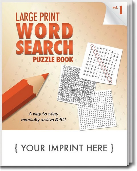 SCS1930 Large Print Word Search Puzzle Book With Custom Imprint