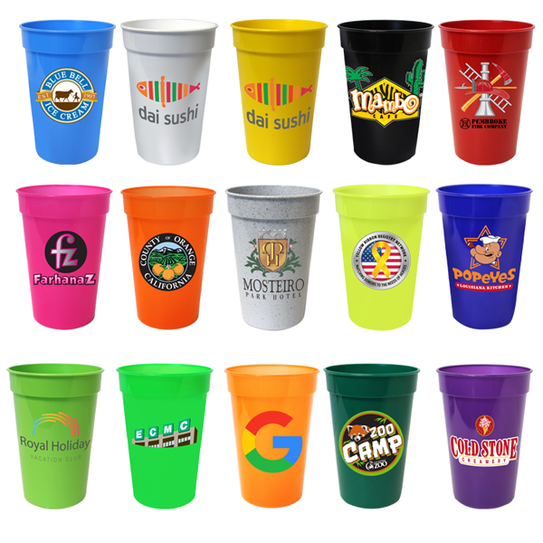 Plastic 16 oz Stadium Cup - Purple (500 Pack)