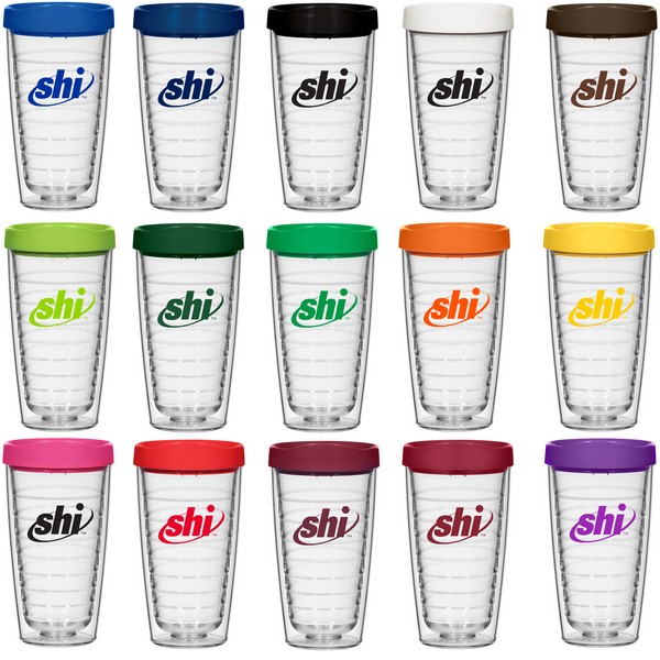 Double Wall Promotional Tumbler with Straw - 16 oz.