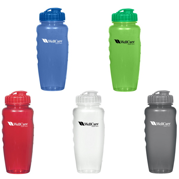 Imprinted Poly-Clear Plastic Water Bottle