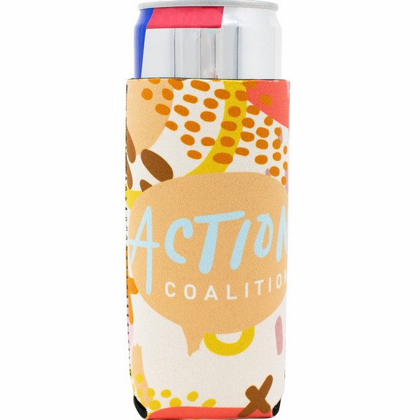 DC102012S4CP 12 Oz Slim Neoprene Seltzer Coolie With Full Color Custom  Imprint