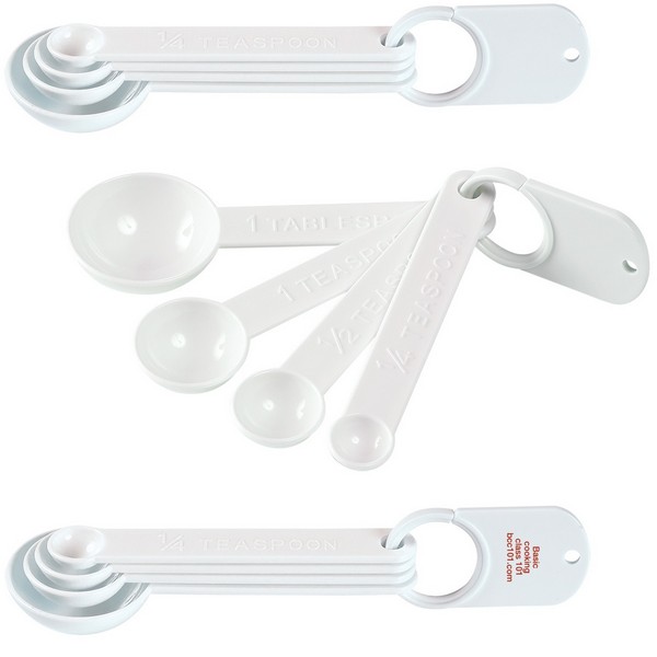 Imprinted 4 Piece Stainless Steel Measuring Spoons