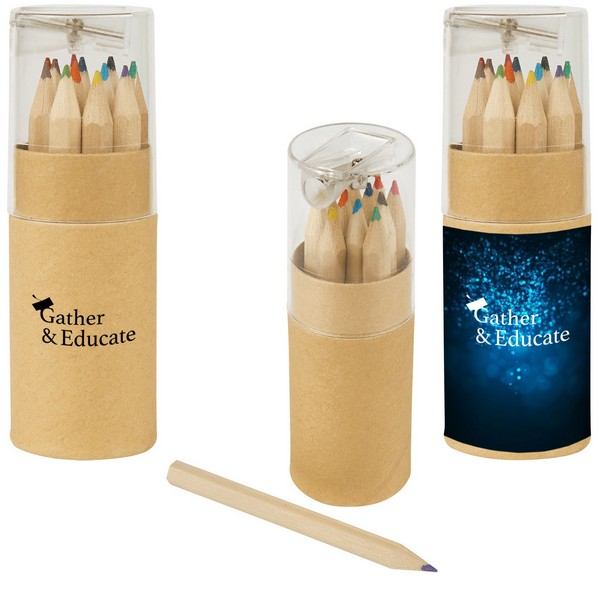 Custom 12-Piece Colored Pencils Tube With Sharpener