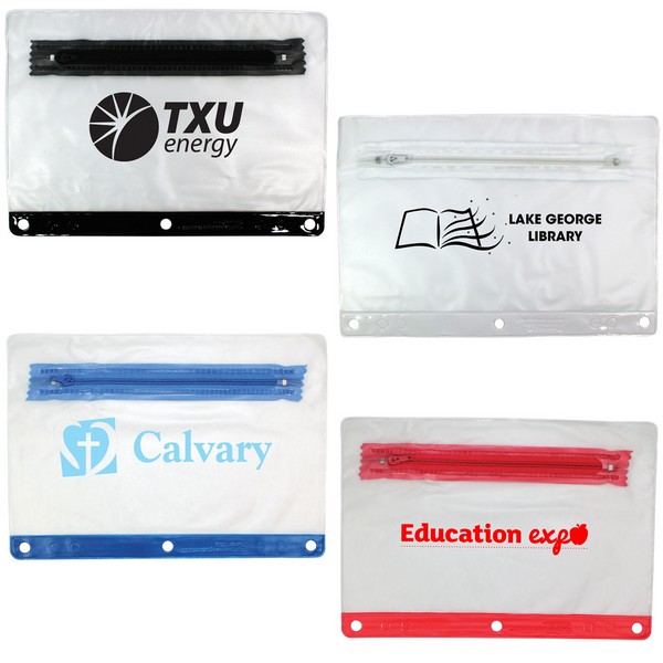 Clear Custom Logo Zipper Pencil Pouch