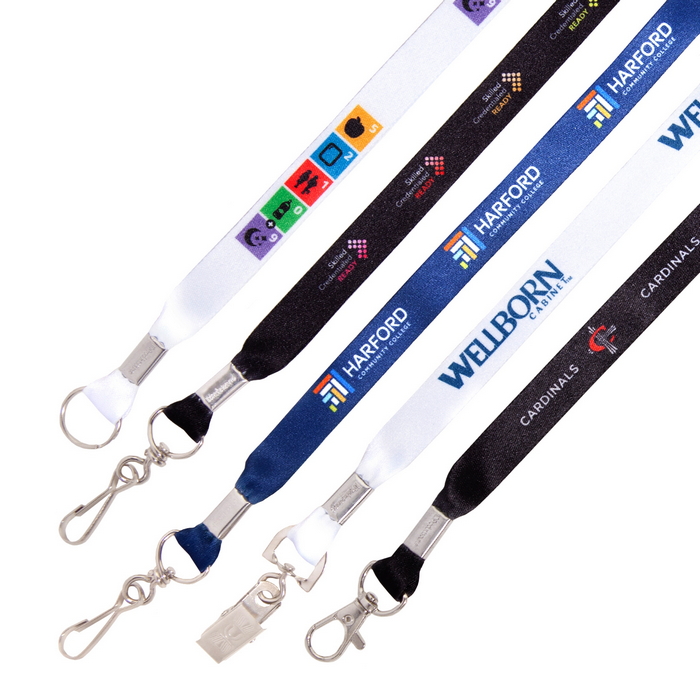 Heat Transfer Polyester White Neck Lanyard Custom Safety Buckle J