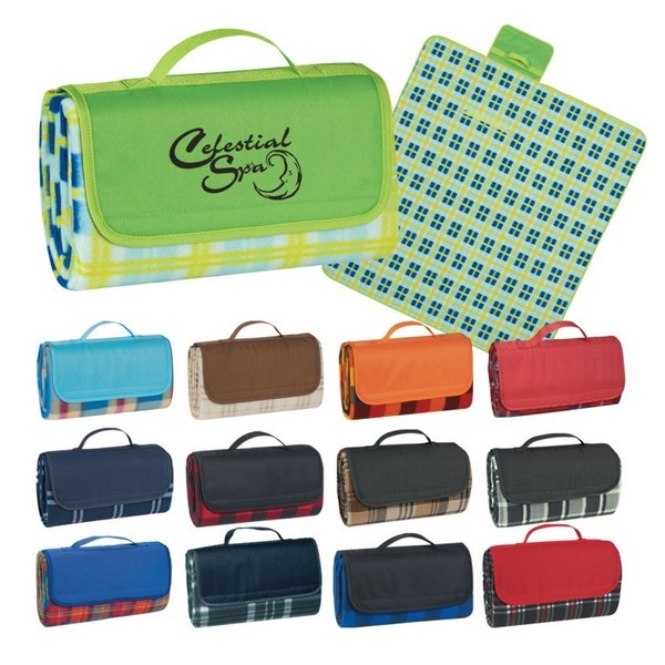HH7026E RollUp Picnic Blanket With Embroidered Custom Imprint