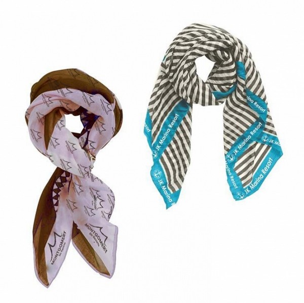 AH26264 Small Chiffon Scarf With Full Color Imprint