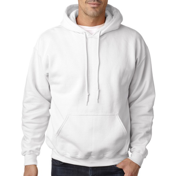 AH18500W Gildan® White Adult Heavy Blend™ Hooded Sweatshirt With Custom Imprint