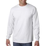 AH2400W Gildan® White Adult Ultra Cotton™ Long Sleeve T-Shirt With Custom Imprint