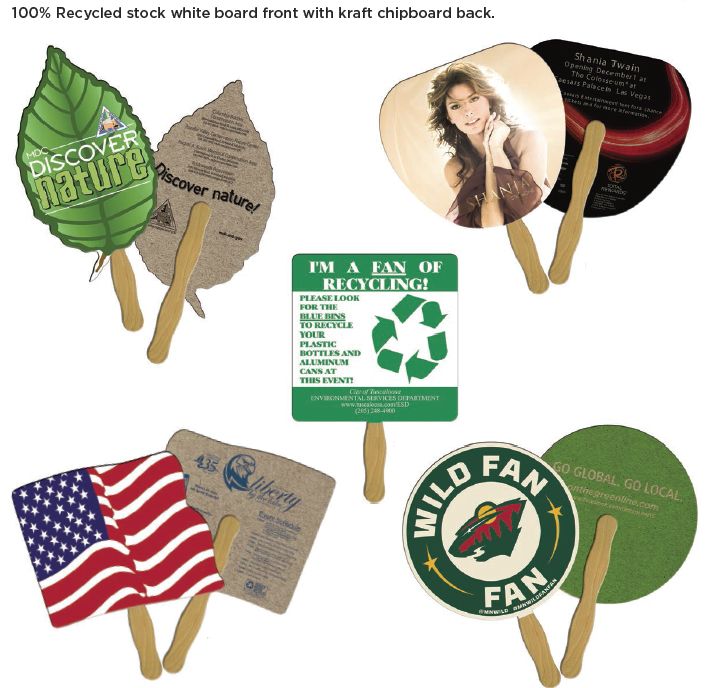 HFRECYCLED Recycled Hand Fan With Custom Imprint