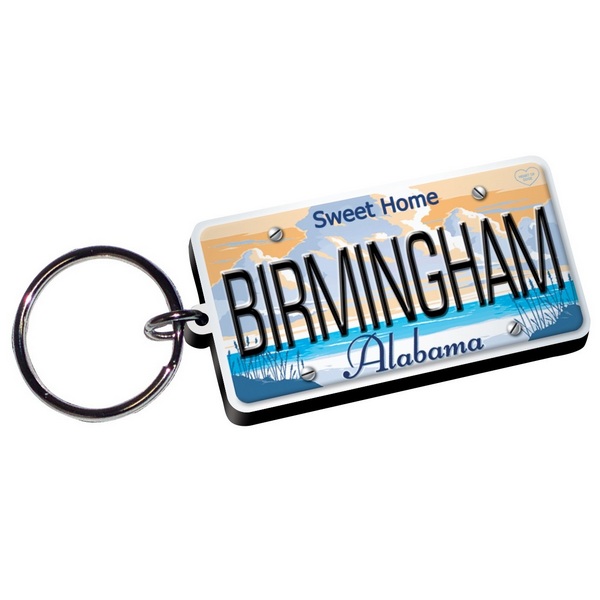 KP-LPA Acrylic Souvenir License Plate Key Ring With Name Drop Custom Imprint