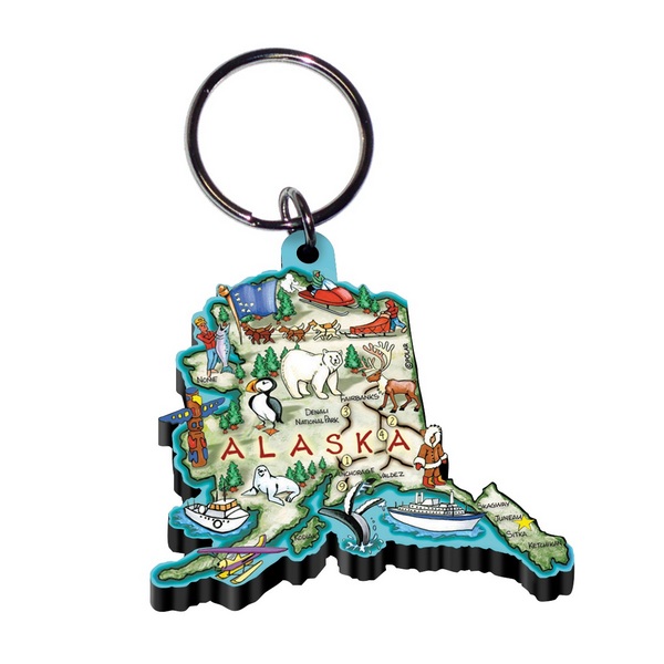 KP175175-AK State Map Acrylic Key Ring