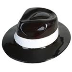 AR20347 Plastic Black Gangster Hat With Band