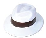AR20361 Plastic White Gangster Hat With Band