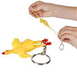 KR64976 Rubber Stretch Chicken Keychain