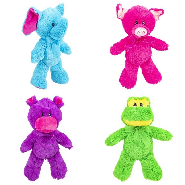 ''PR25145 PLUSH 8'''' Neon Animal Assortment''