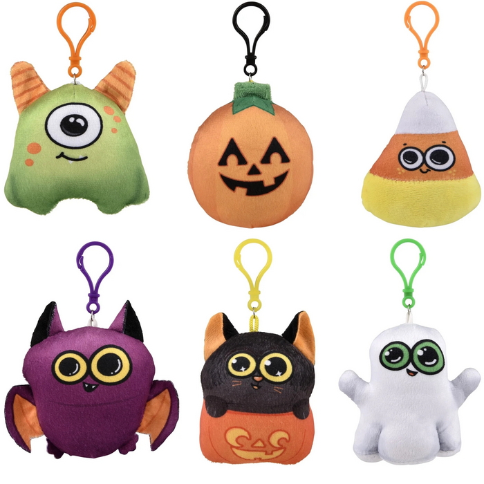 ''ZR73627 HALLOWEEN Plush Backpack Clip Assortment 3.5''''''