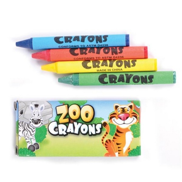SR01893 4pc Zoo Animal Crayon Set
