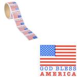 SR89485 God Bless America Flag Sticker Roll