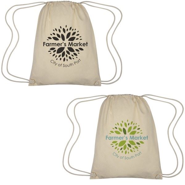 JH3840 Cooper Cotton Drawstring Bag with Custom Imprint