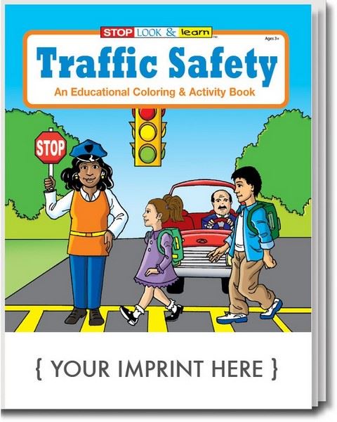 CS0270 Traffic Safety Coloring and Activity Book with Custom Imprint