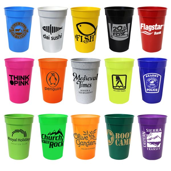 Large Plastic Stadium Cup w/ Custom Imprint