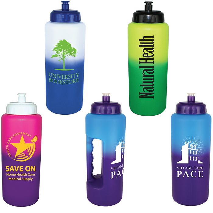 DA67332 32 oz. Mood Grip Bottle with Push 'n Pull Cap and Custom Imprint