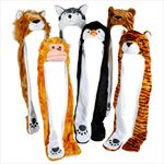 AR67585 Plush Animal Hat with Long Paws Assortment