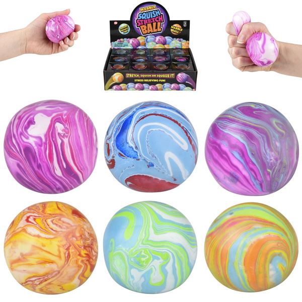 TR44696 Squish and Stretch Marbleized Gummi Ball 2.33"