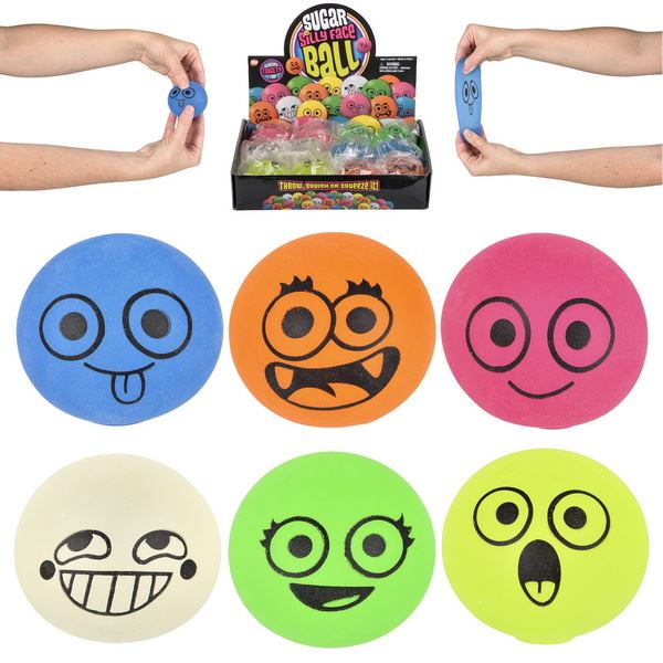 TR49844 Squeezy Silly Faces Ball 2.4"