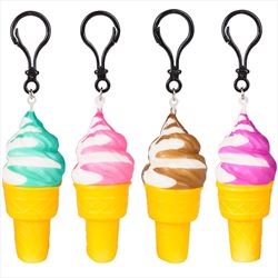 KR73118 Squish Ice Cream Cone Backpack Clip On