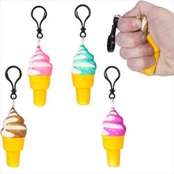 KR73118 Squish Ice Cream Cone Backpack Clip On