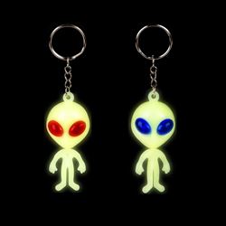 KR98620 Glow In The Dark Alien Keychain