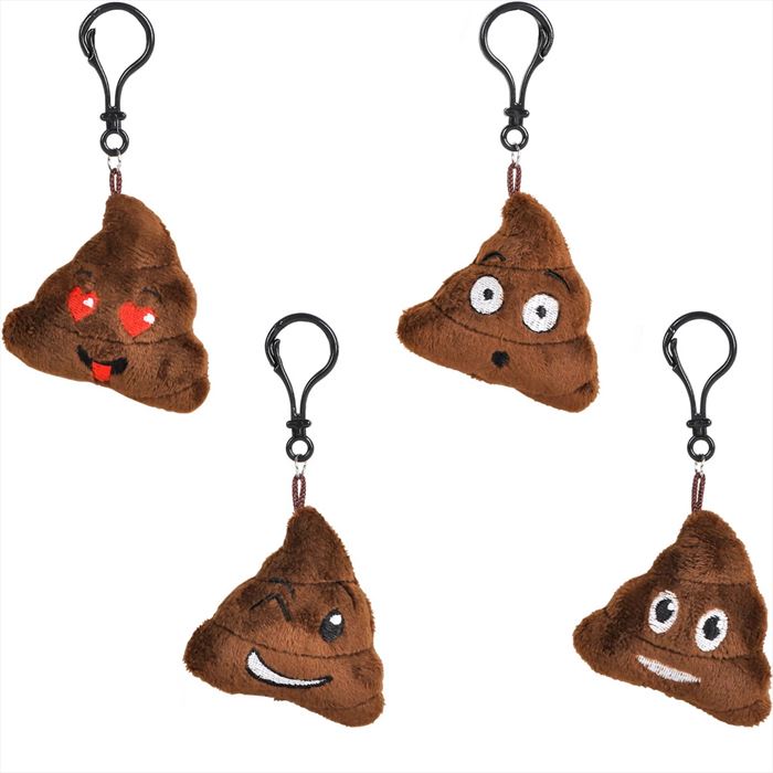 KR41896 Plush Emoticon Poop Keychain