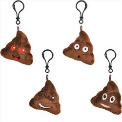 KR41896 Plush Emoticon Poop Keychain