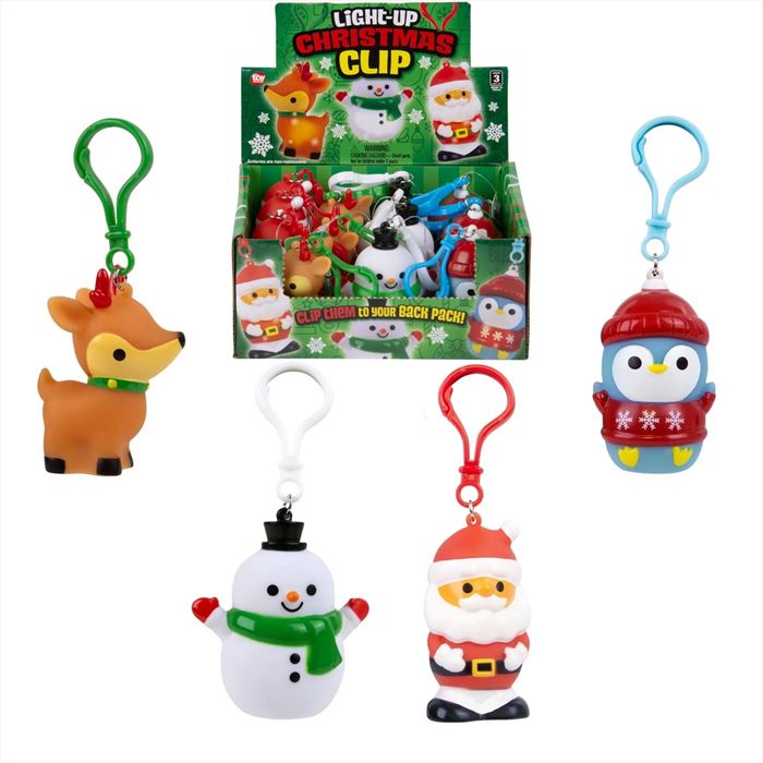 ZR73467 Light-Up Christmas Backpack Clip On 2.5"